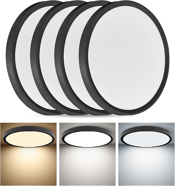 Slim LED Flush Mount Ceiling Light, 24W, 2520LM, Selectable 3000K/4000K/6000K