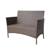 W00609-E Conor 4PC Steel Esprsso Resin Wicker Patio Conversation Set
