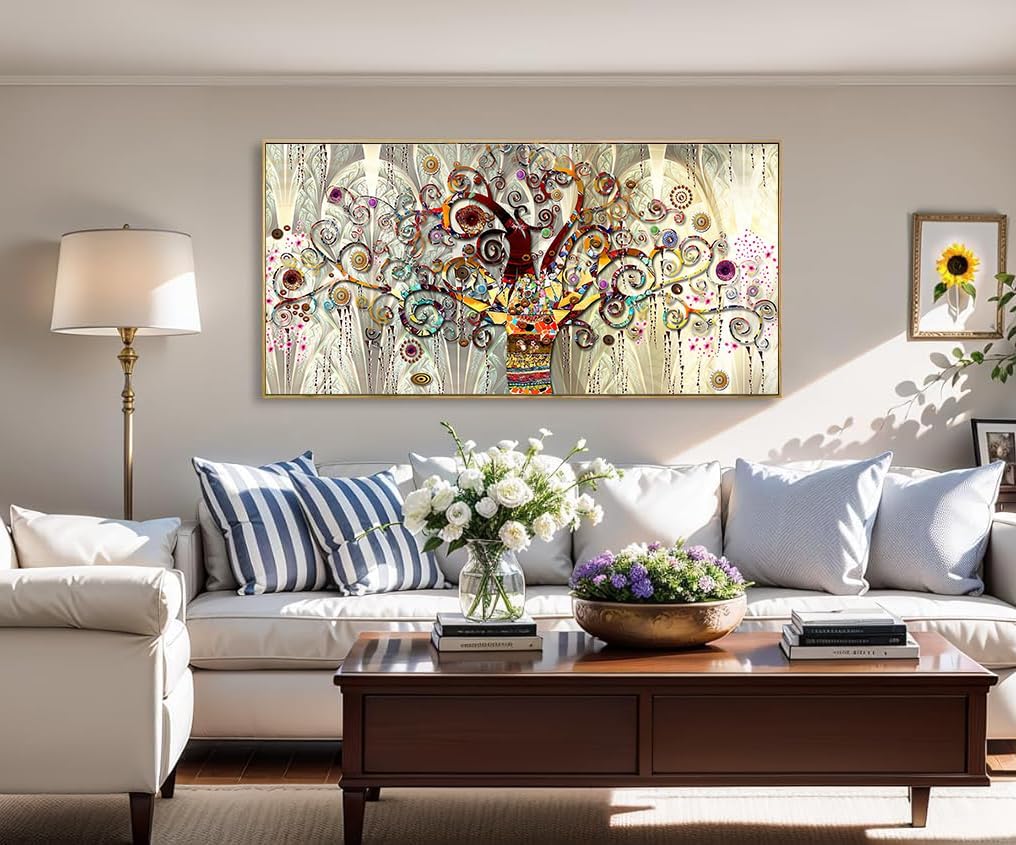 Large Framed Tree of Life by Gustav Klimt Canvas Wall Art Scandinavian Posters