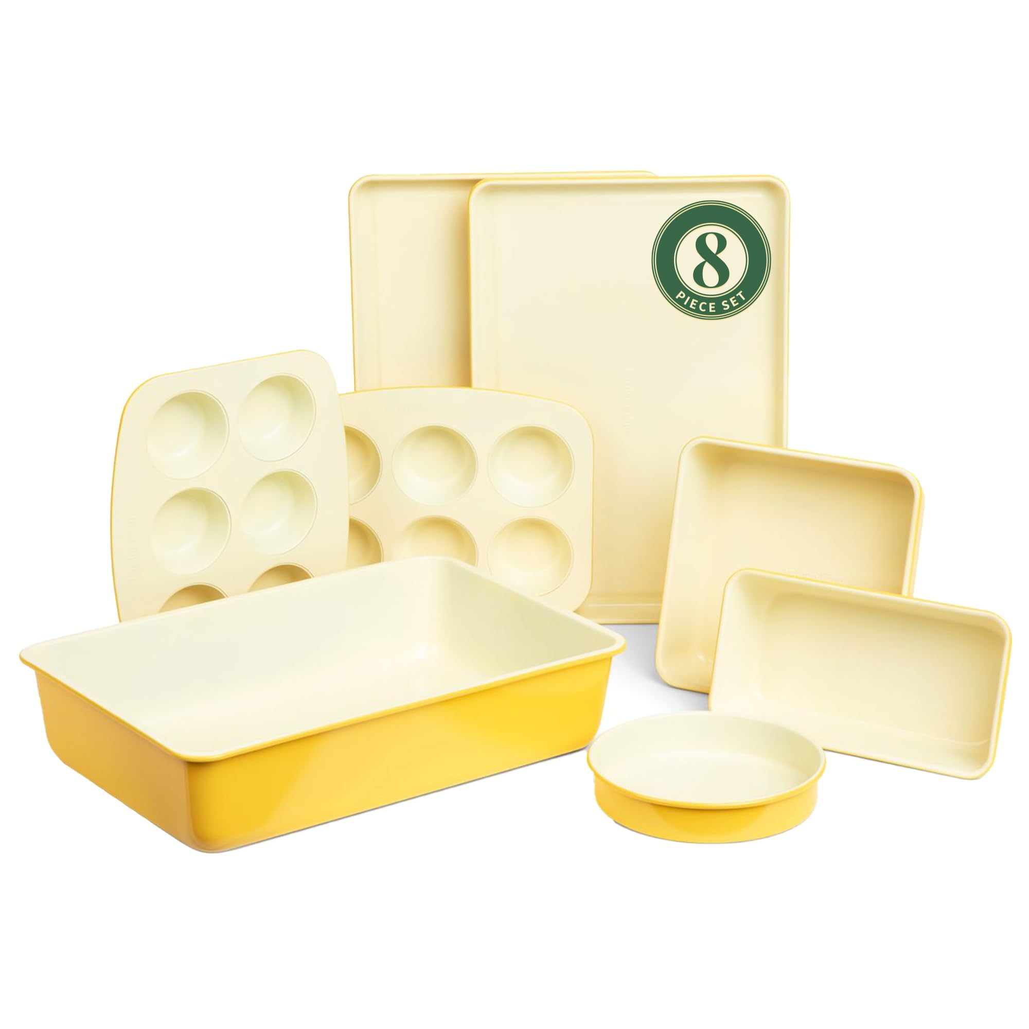 8-Piece Bakeware Set | Non-Stick Baking Set with Ceramic Finish