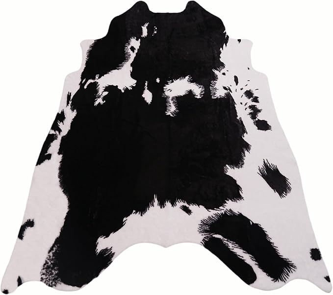 Cow Print Rug - Faux Cowhide Rugs Western Faux Fur Area Rugs for Living Room