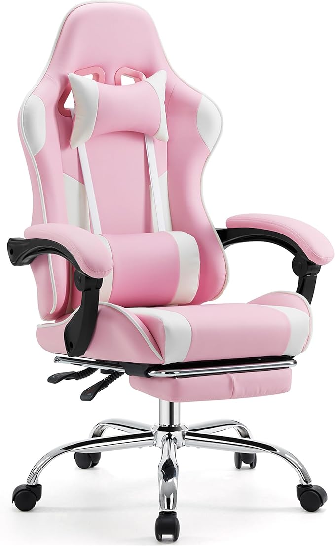 Gaming Chair with Footrest, Ergonomic Video Computer Chair,