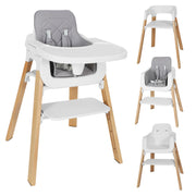 3-in-1 Baby High Chair, Convertible High Chairs for Babies and Toddlers with Adjustable