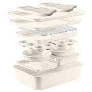 Nonstick Stackable Bakeware Set - Durable, Easy Release Baking Set, Cream