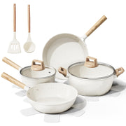 11 Pcs Pots and Pans Set Non Stick with Large Capacity, Ceramic Cookware Set