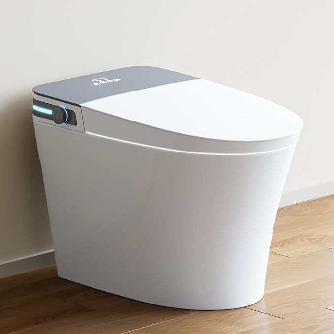 Black Smart Toilet with Pump and Bidet Built In, Smart Bidet Toilet