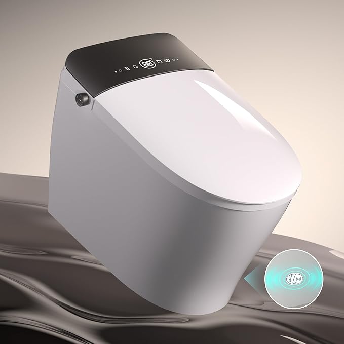 Smart Toilet with Tank Built In, One Piece Bidet Toilet, Instant Warm Water
