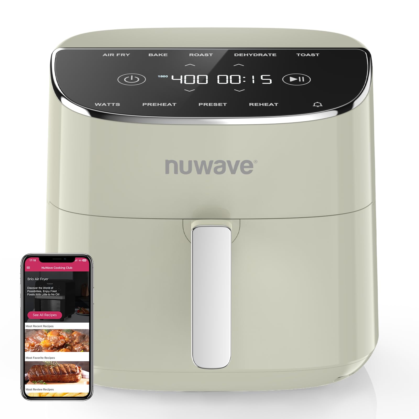 Brio Plus Air Fryer 8 Qt, New & Improved, PFAS-FREE