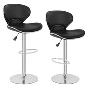 Bar Stools Counter Stools with Height Adjustable Swivel Counter Chairs Back PU Leather Set