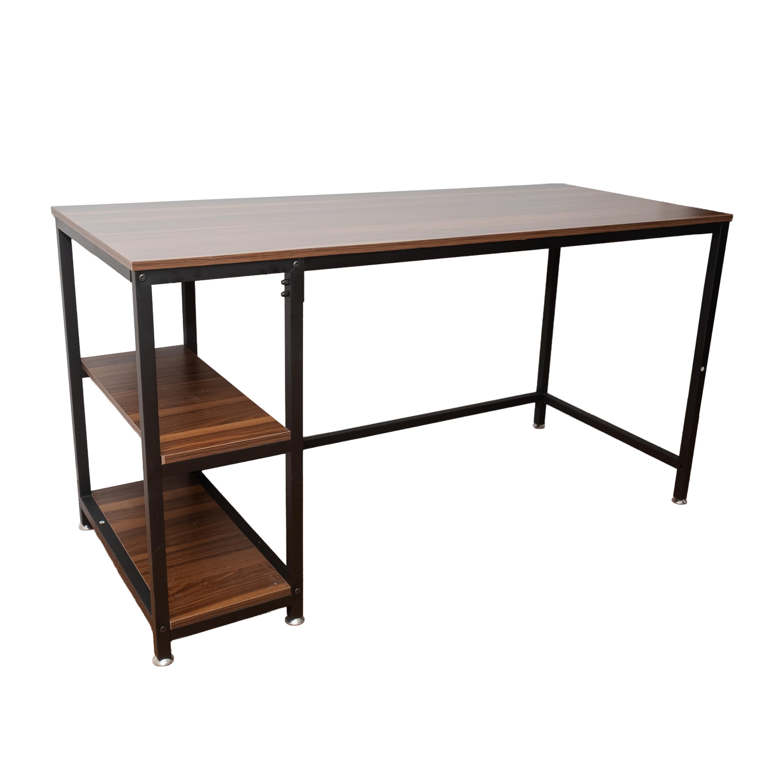 Modern & Industrial Computer Desk, Home Office Desk with Storage Shelves