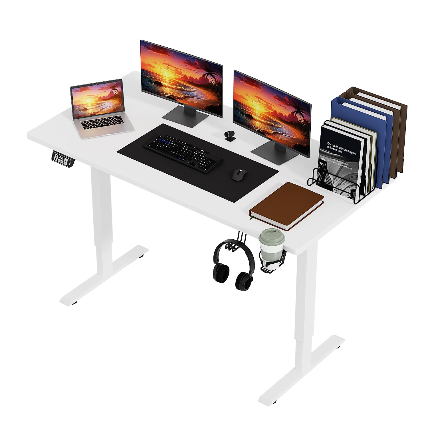 Electric Standing Desk Height Adjustable Computer Desk 55 inches Home Office Gaming