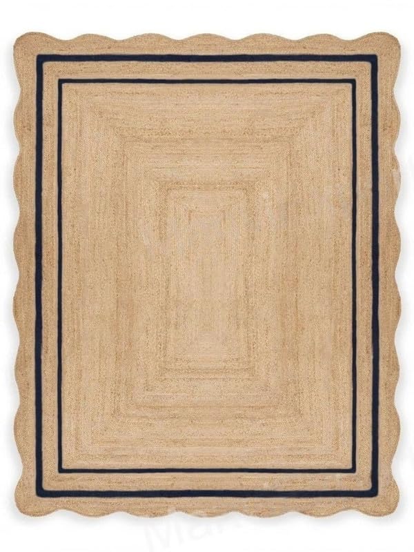 Natural Jute Scalloped Bohemian Decor Handwoven Custom Decorative