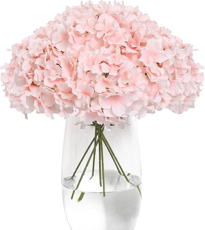 Hydrangea Artificial Flowers -12 pcs Realistic Fake Hydrangea Silk Flowers
