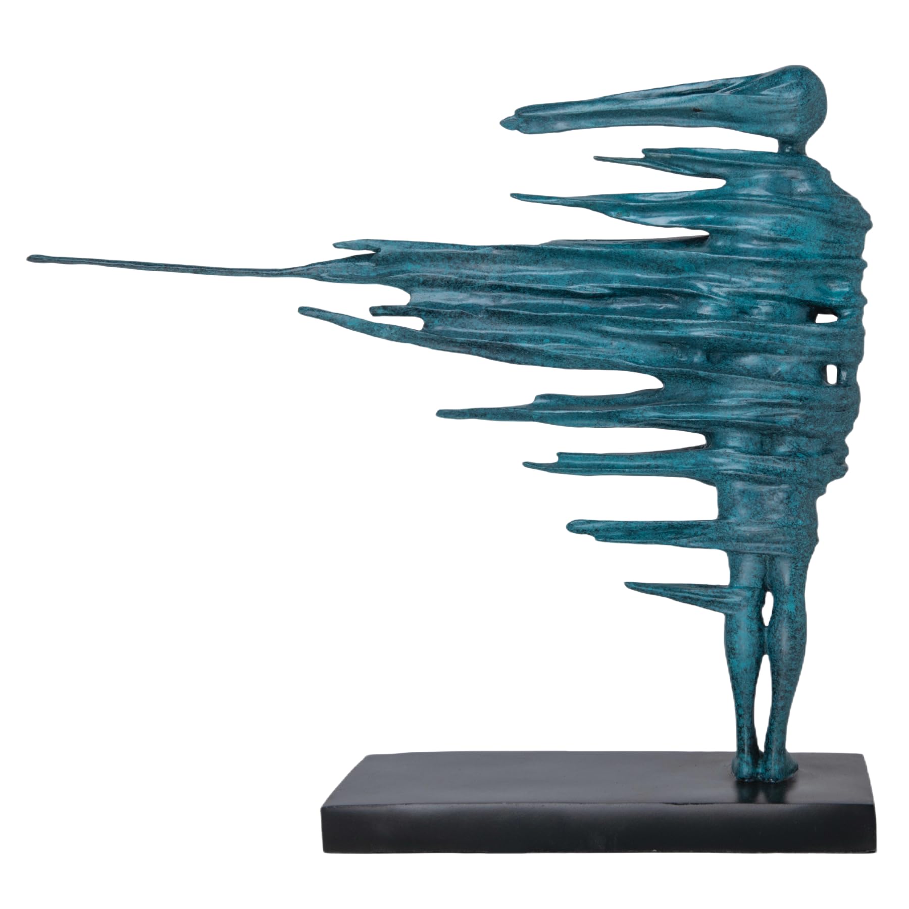 Modern Abstract Bronze Sculpture -Wind-Swept Female Form Statue