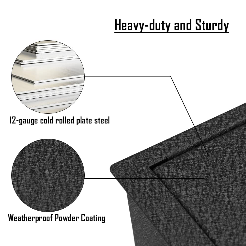 WASAI Center Console Gun Safe Vault Vehicle Safe Vault Compatible with Benz G550 2019-2024, Anti-Theft High Security Armrest Lock Box with 4-Digit Lock with Password Retrieval Key.