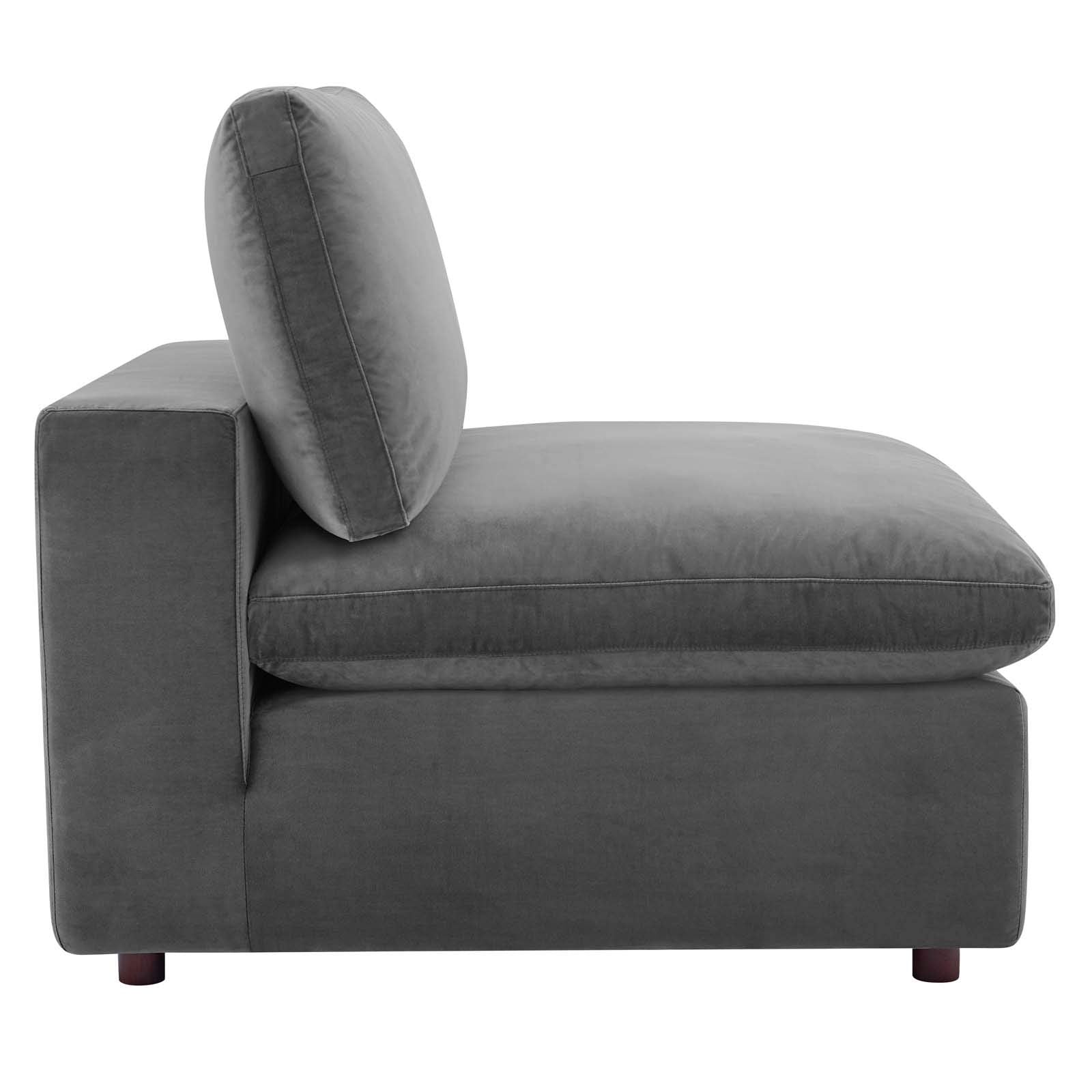 Commix Down-Filled Overstuffed Performance Velvet 4-Seater Sofa