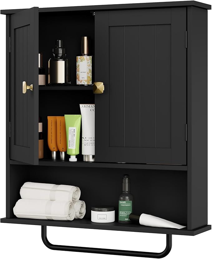 Bathroom Cabinet Wall Mounted Medicine Cabinets with Towels Bar