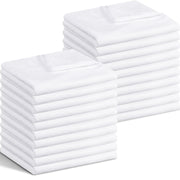 20 Pcs White Flat Sheets Bulk 66'' x 96'' Soft Microfiber Top Flat Bedding Sheets