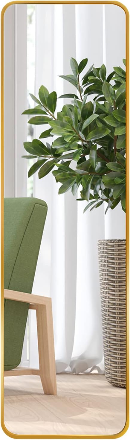 47"x14" Gold Full Length Mirror Aluminum Framed