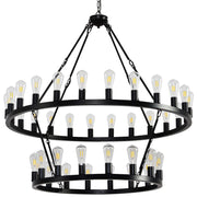 48 Inch Black Extra Large Wagon Wheel Chandelier