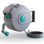 Gilbest Retractable Garden Hose Reel,1/2 in x 100 ft Wall Mounted Hose Reel