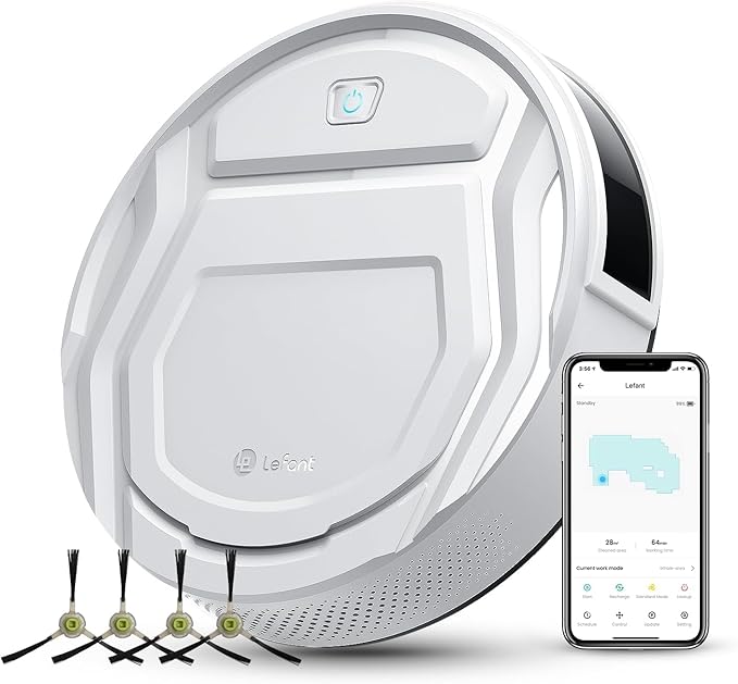 Robot Vacuum Cleaner, Strong Suction, 120 Mins Runtime, Slim, Low Noise