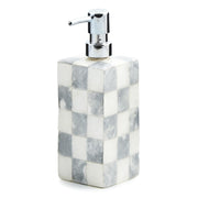 Capiz Soap Pump, Liquid-Soap Dispenser for Bathroom or Kitchen, Gray-and-White Sterling