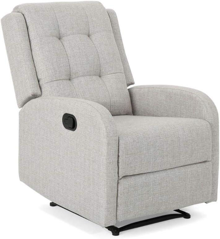Smith Traditional Recliner, Fabric, Beige + Black,living room