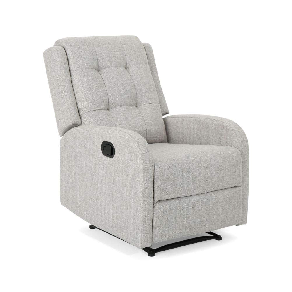 Smith Traditional Recliner, Fabric, Beige + Black,living room