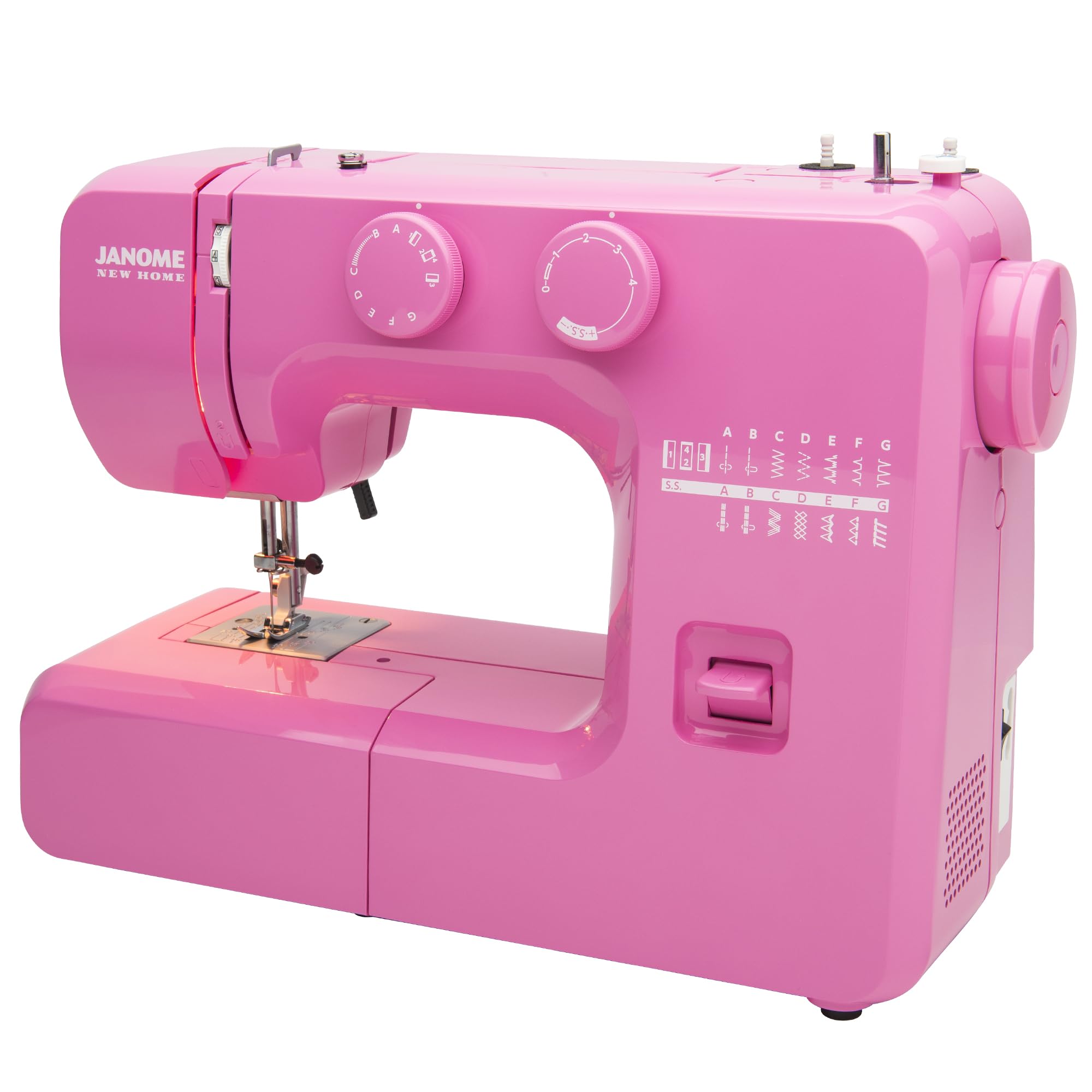 Pink Sorbet Easy-to-Use Sewing Machine with Interior Metal Frame, Bobbin Diagram