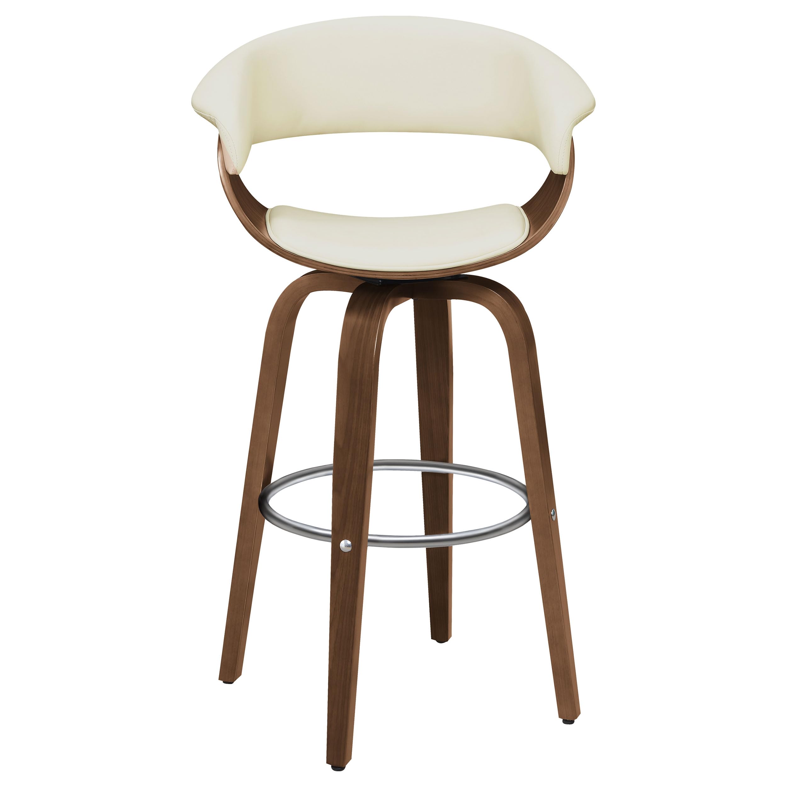 Zion - Wood & Fabric - Upholstered Swivel Bar Stool with Sturdy Seat Back