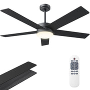 Fans with Lights, Ceiling Fan Black with Light & Remote Control 52 Inch Ceiling