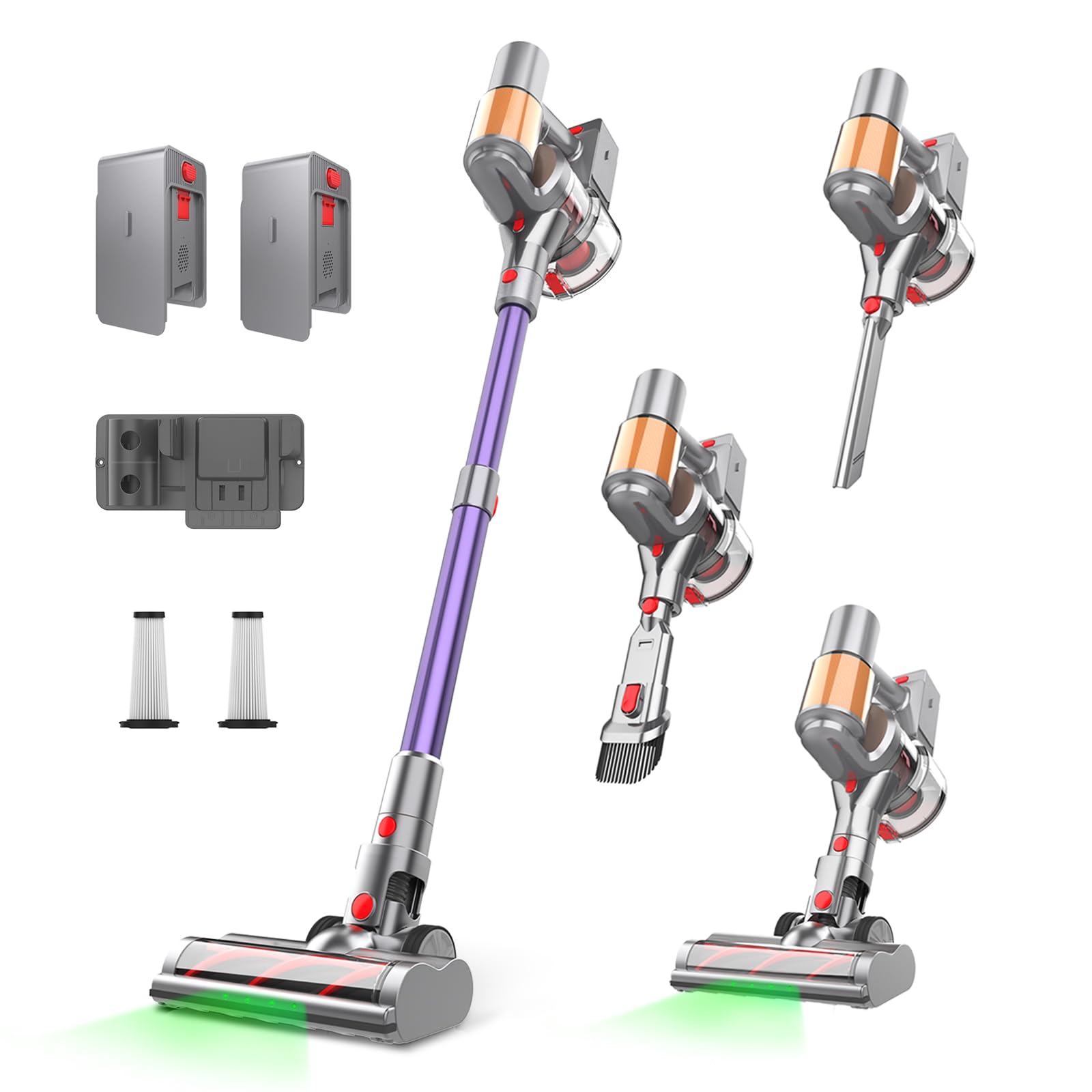Vacuum Cleaner, 2 Batteries 120 Mins Runtime, 550W 45KPA Stick Vacuum