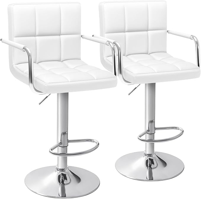 Bar Stools Modern PU Leather Adjustable Swivel Barstools