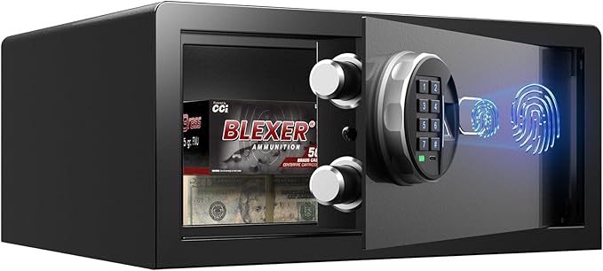 Smart Biometric Safe - (0.80 cu. ft.) Fingerprint Lock Box with Silent Mode