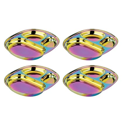 Steel Plates for Kids - Divided Plates for Toddlers, Pediatrician Designed
