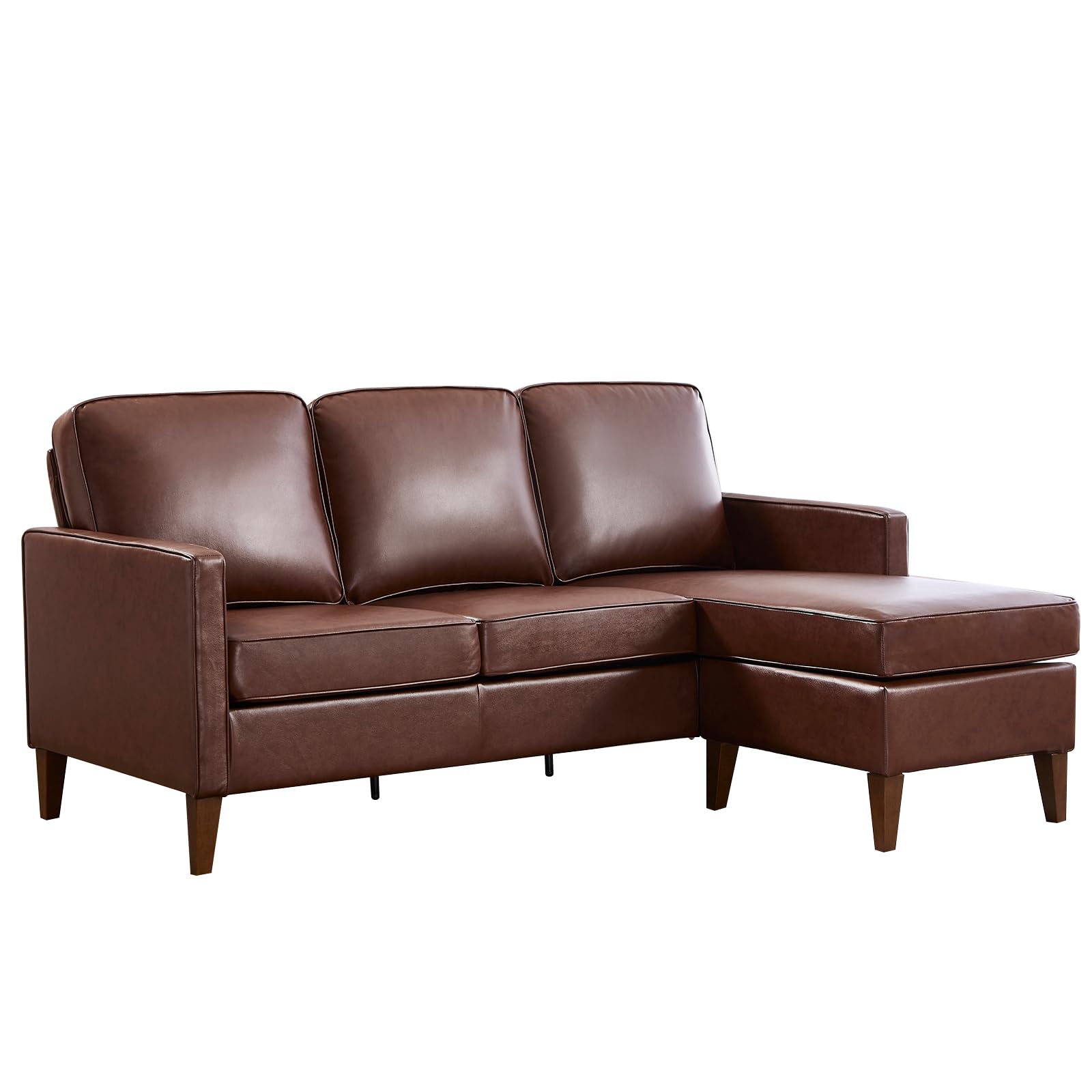 Sectional Sofa Couch, L Shaped Couch Faux Leather with Reversible Chaise