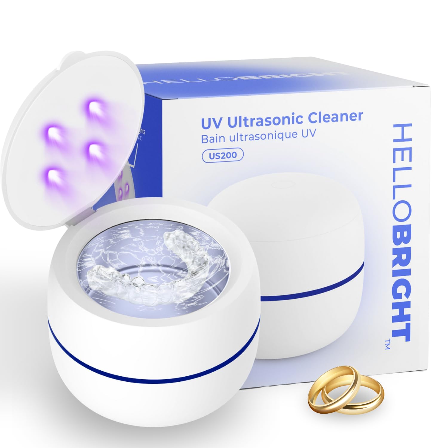 Ultrasonic Retainer Cleaner Machine with UV Lights for Invisalign