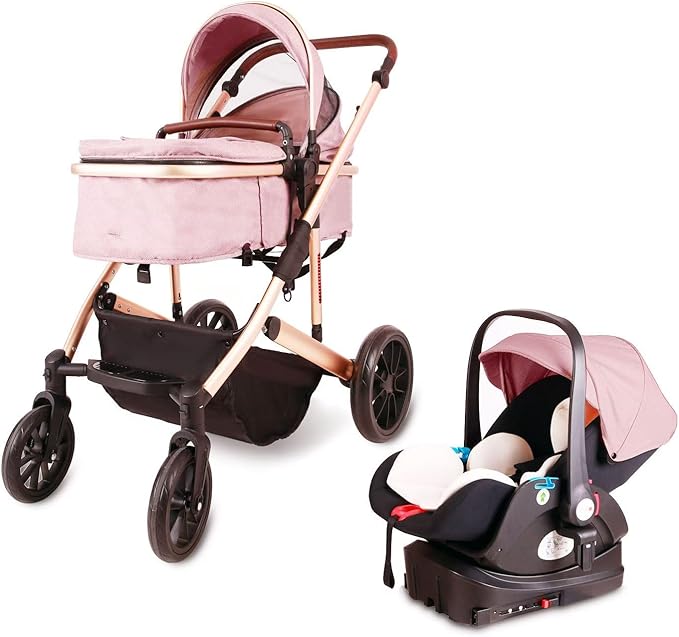 Travel System,Lightweight Baby Stroller,High Landscape Infant Pram,Aluminum Frame