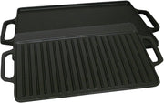 14" x 28" Seasoned 2 Sided Cast Iron Griddle, 1 side flat, 1 side ribbed.