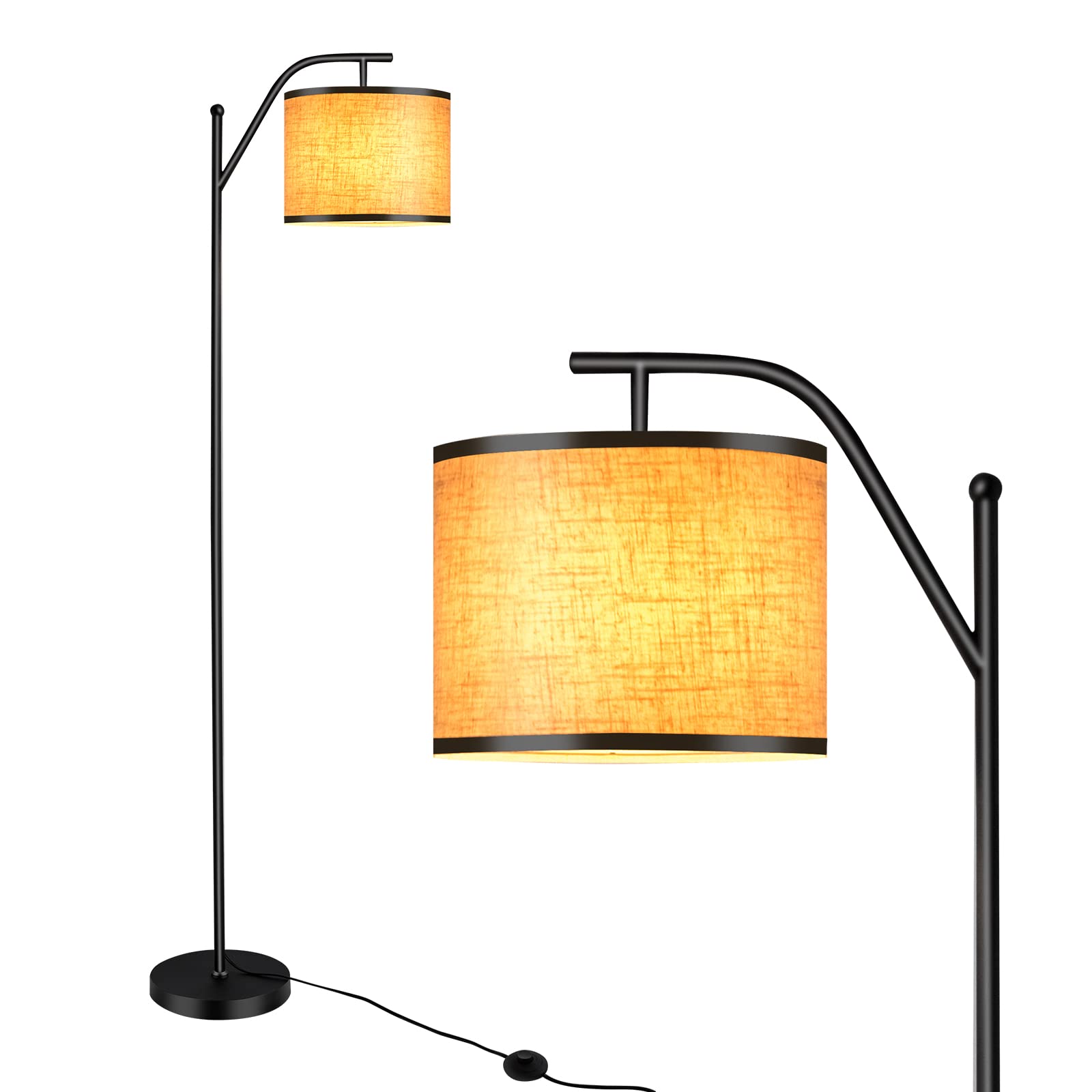 Floor Lamp for Living Room, Mid Century Tall Pole Lamp with Arc