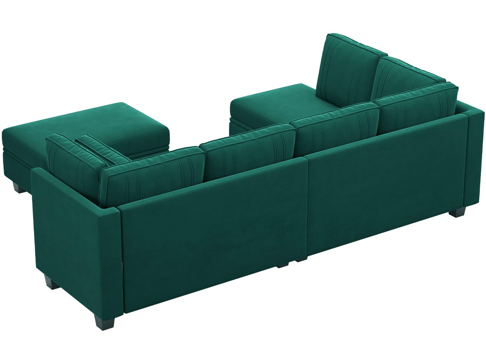 Velvet Sectional Sofa with Storage Ottoman L Shaped Couch Sofa Convertible