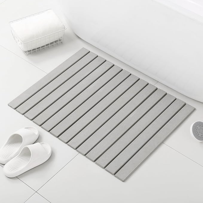 Large Stone Bath Mat, 31"x 23" Non-Slip Diatomaceous Earth Bath Mat