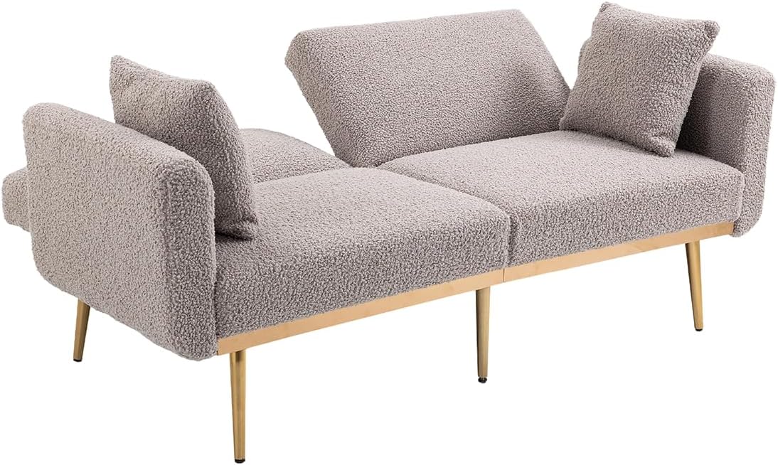 65" Teddy Sofa Couch,Convertible Futon Sofa Bed