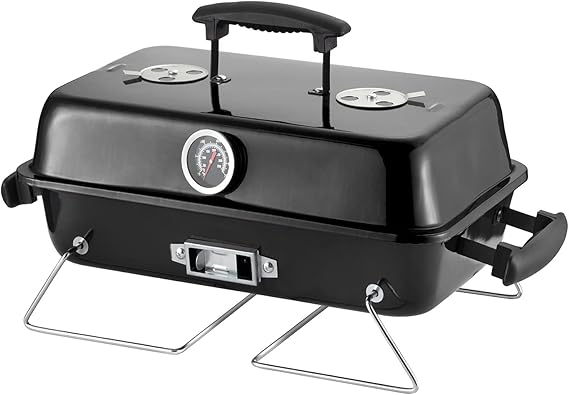 Portable Charcoal Grill, Tabletop Outdoor Barbecue Smoker, Small BBQ Grill for Outdoor