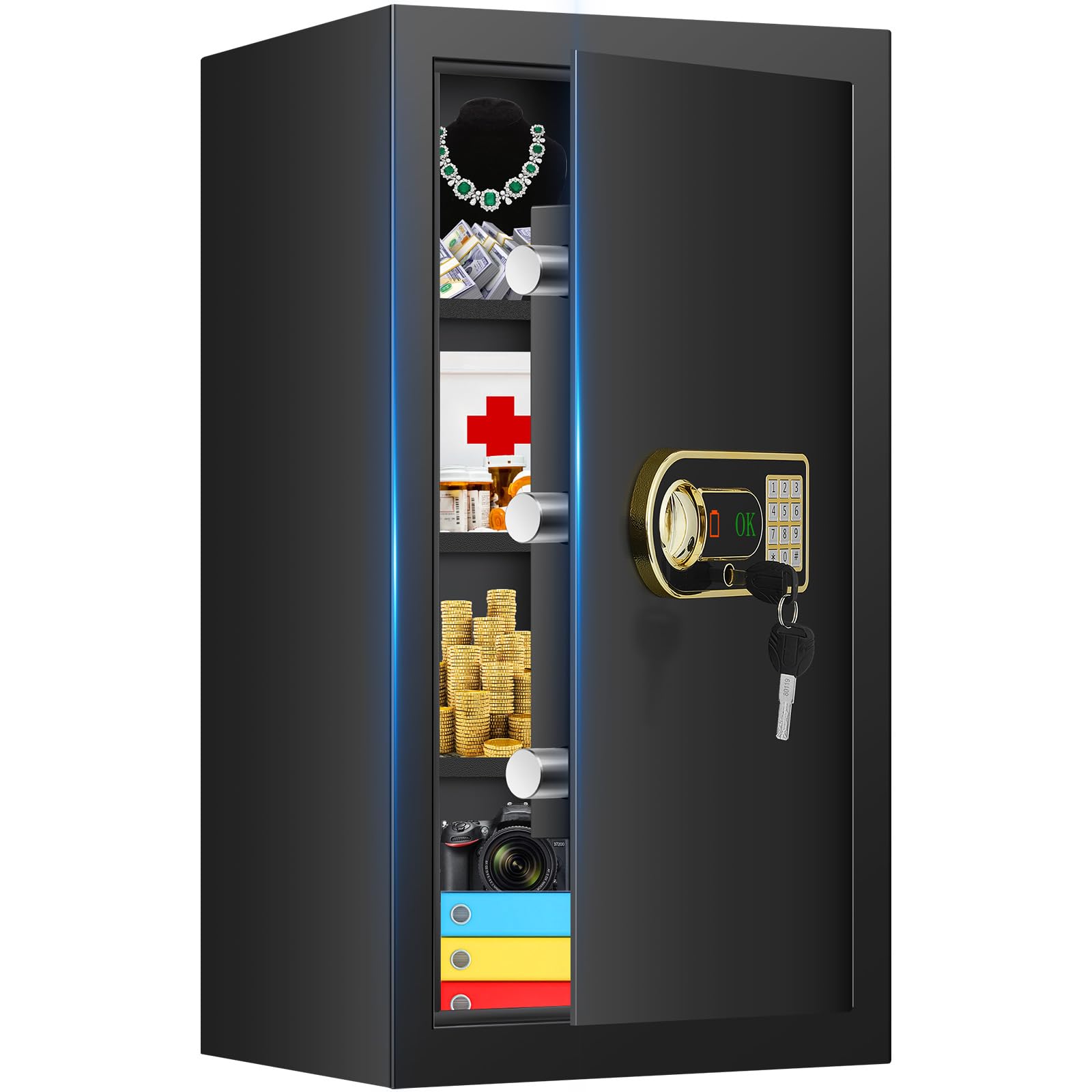 5.8 Cuft Large Safe Box Fireproof Waterproof, Fireproof Safe for Home Use