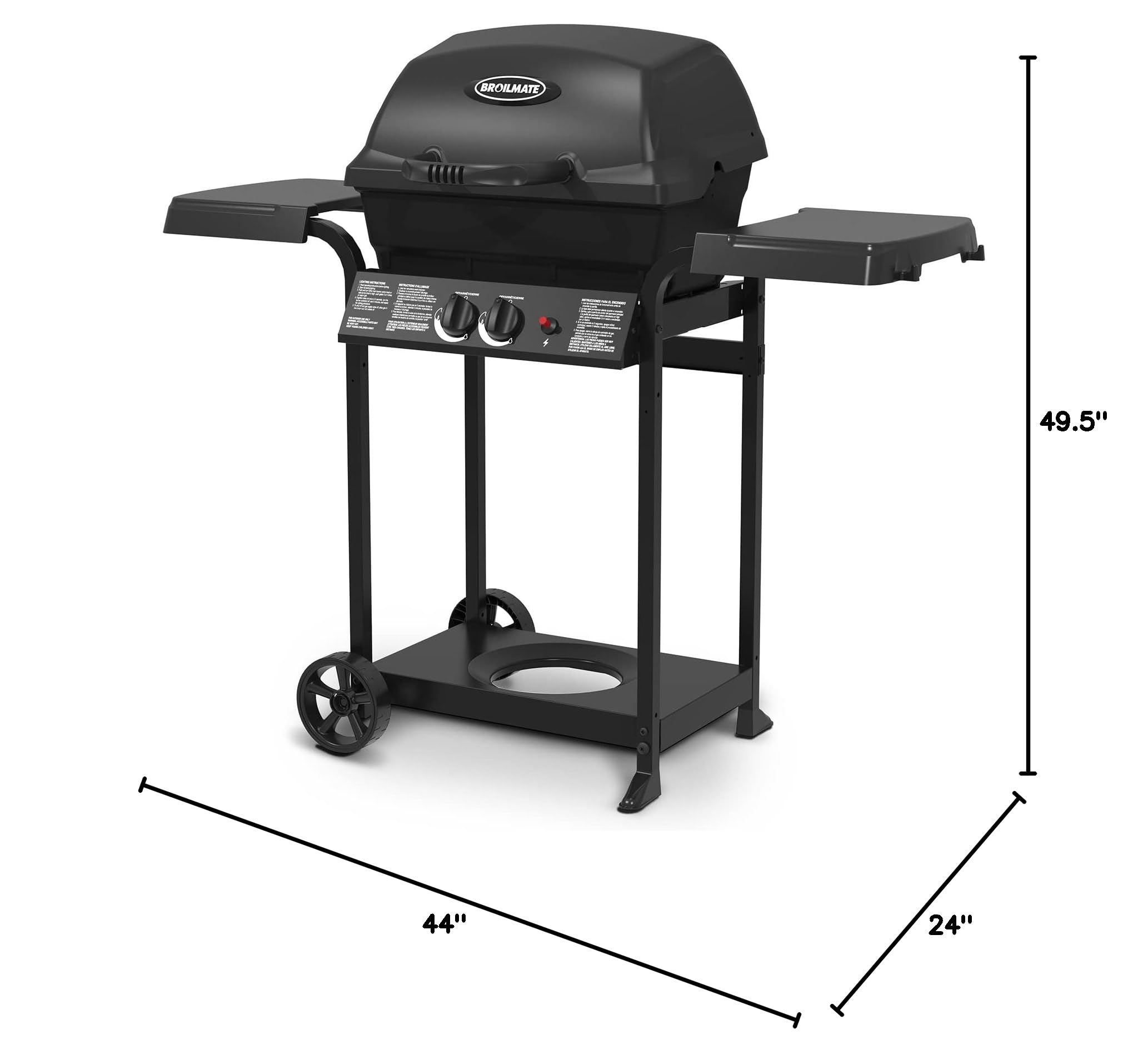 24025BMT, Cast 2-Burner, Liquid Propane Gas Grill, Black