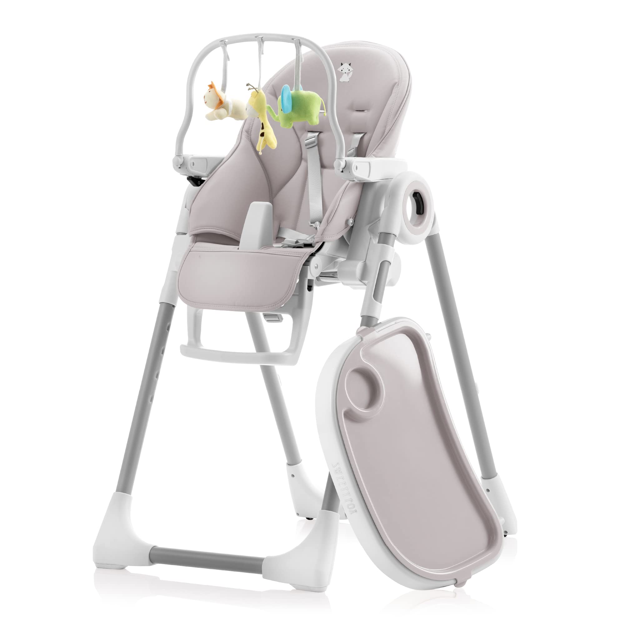 High Chair Adjustable to 7 Different Heights - Grey Baby Chair Silla para Comer