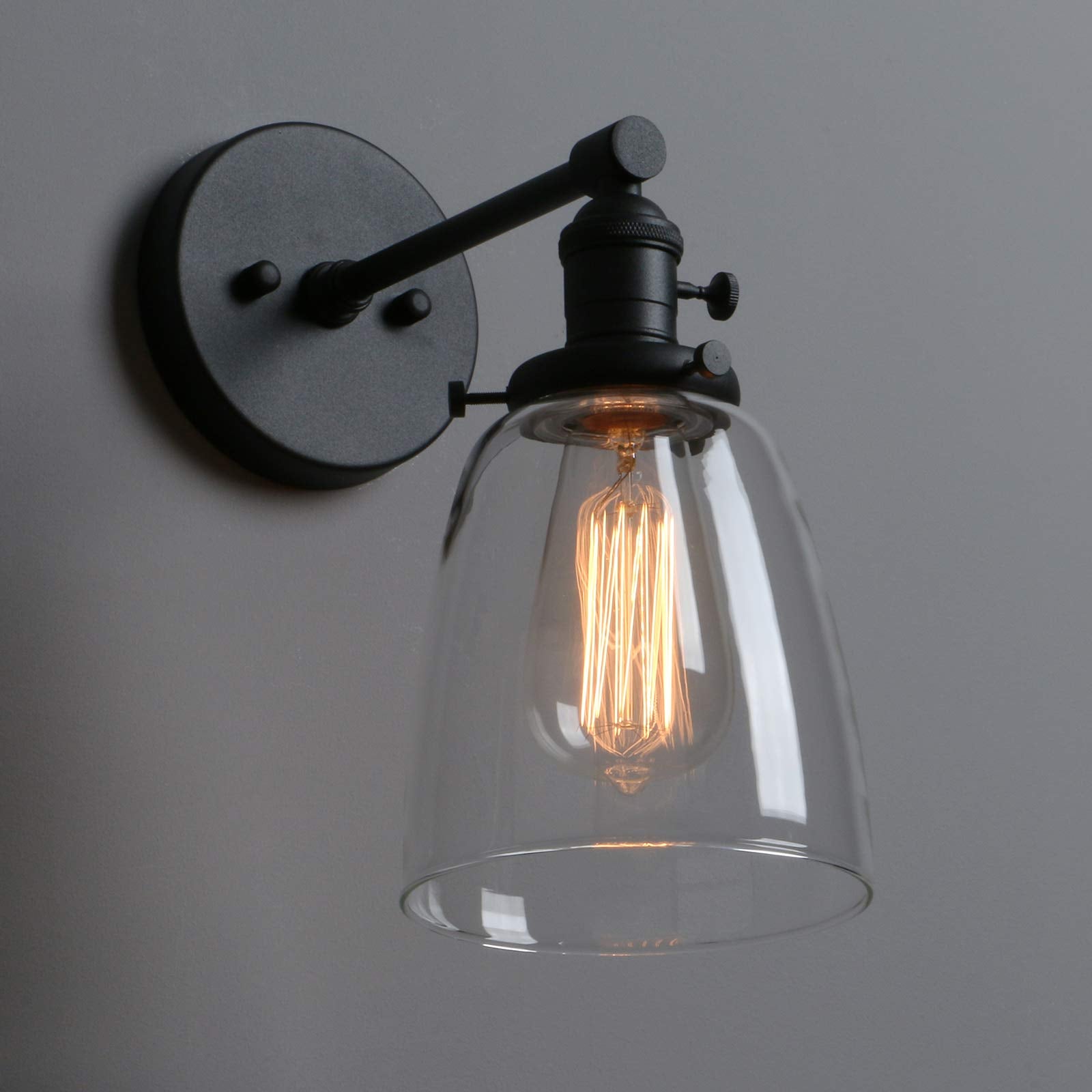 Industrial Wall Sconce Light 1-Light Black Sconce
