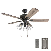 Madison County, 42 Inch Industrial Style LED Ceiling Fan with Light, Remote Control